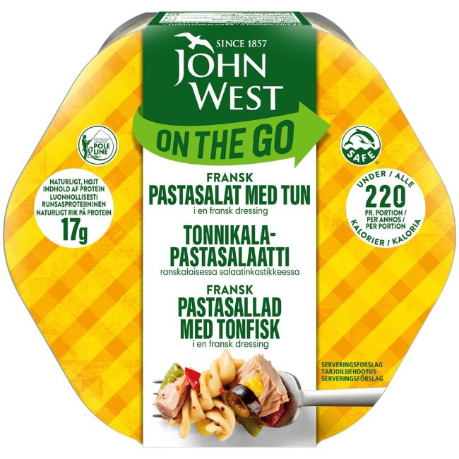 Готовый к употреблению салат с тунцом и пастой John West On The Go 220 гр