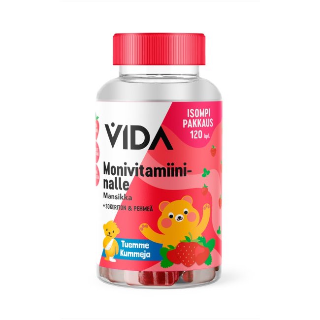 Мультивитамины мягкие мишки Vida со вкусом клубники (уп 120 шт) 240 гр