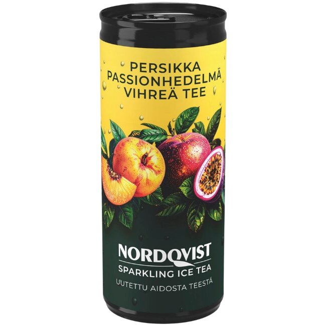 Газированный зеленый чай Nordqvist Sparkling Ice tea персик-пассифлора 330 мл Газированный зеленый чай Nordqvist Sparkling Ice tea персик-пассифлора 330 мл