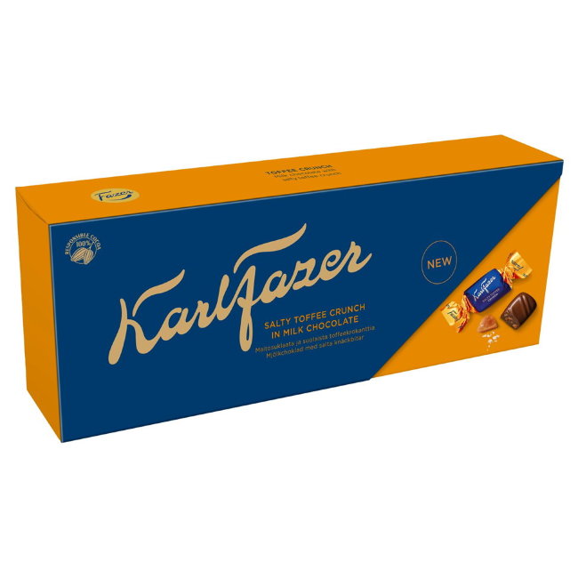 Шоколадные конфеты с соленой карамелью Karl Fazer Toffeekrokantti 250 гр