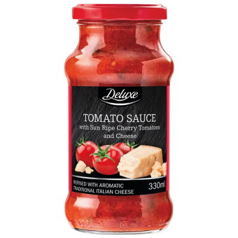 Соус для пасты со спелыми помидорами чери и сыром Deluxe 330/720 гр