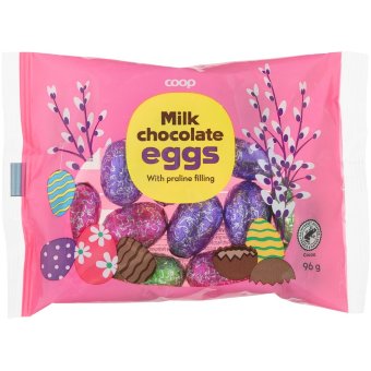 Шоколадные яйца пралине Coop 96 гр