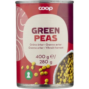 Зеленый горошек Coop 400 гр Зеленый горошек Coop 400 гр