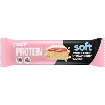 Протеиновый батончик Corny Soft Protein в белом шоколаде с клубникой 45 гр