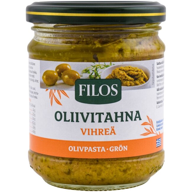 Паста из зелёных оливок Filos 180 гр