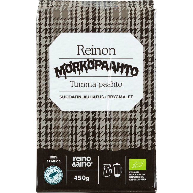 Кофе молотый фильтр Reino&Aino Reinon Mörköpaahto темной обжарки 450 гр био RFA