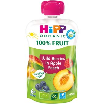 Пюре HiPP (персик, яблоко, малина) 100 гр Пюре HiPP (персик, яблоко, малина) 100 гр