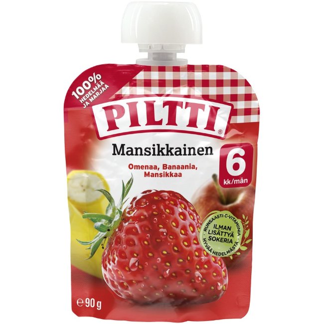 Piltti ( яблоко, банан, клубника ) 90 гр