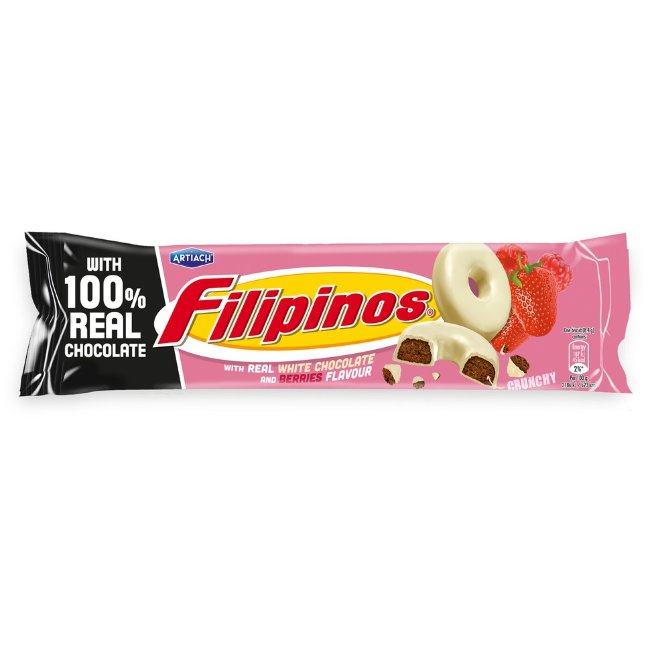 Печенье в белой шоколадной глазури Filipinos 118 гр красные ягоды