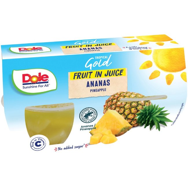 Фруктовые чаши Dole Tropical Gold ананас (уп 4 шт) 4x113/68 гр