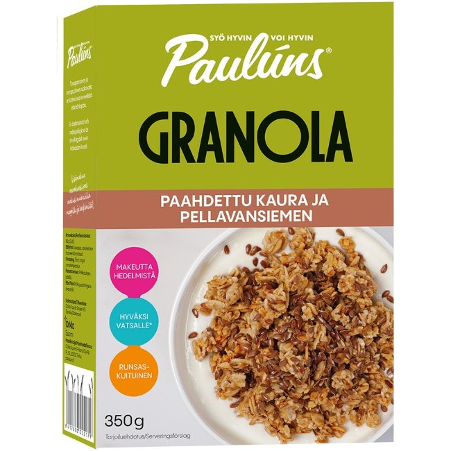 Гранола с запечённой овсянкой и льняным семенем Paulúns 350 гр