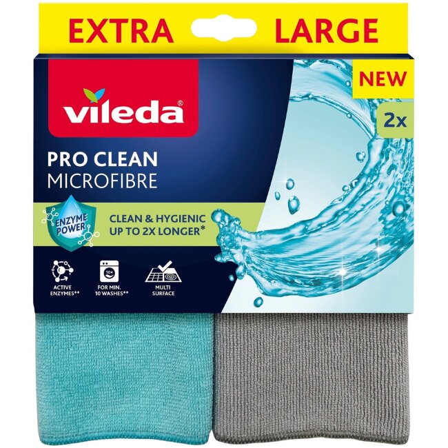Микрофибровая салфетка Vileda Pro Clean (уп 2 шт)