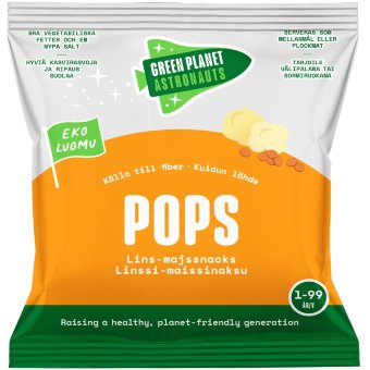 Линзово-кукурузные органические попкорны Green Planet Astronauts 12 мес+ 18 гр