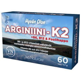 Витамины для сердца Hyvän Olon Arginiini-K2 60 таб. Via Naturale