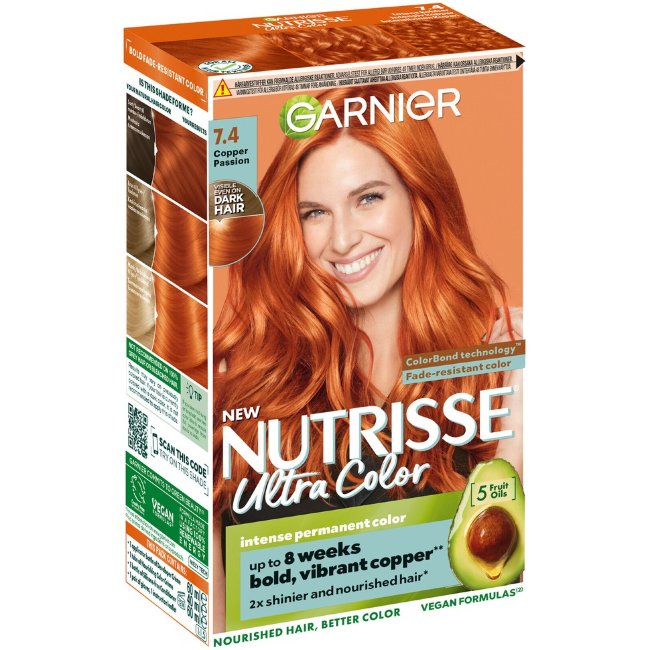 Краска для волос Garnier Nutrisse Ultra Color 7.4 интенсивный медный стойкая 1 шт