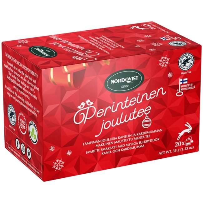 Чёрный "Рождественский чай" Nordqvist Joulutee 20 пак/30гр