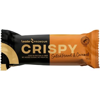 Протеиновый батончик Leader Promour Crispy солёный арахис и ириска 45 гр