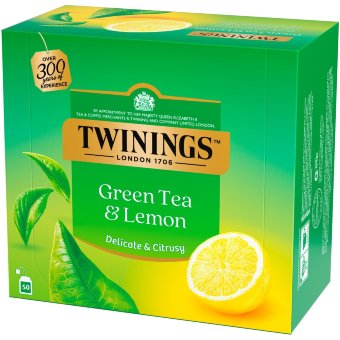Чай зеленый Twinings лимон 50 пак