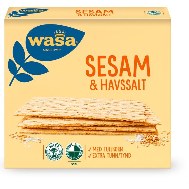Хрустящие тонкие хлебцы с кунжутом и морской солью Wasa Seesami & Merisuola 190 гр