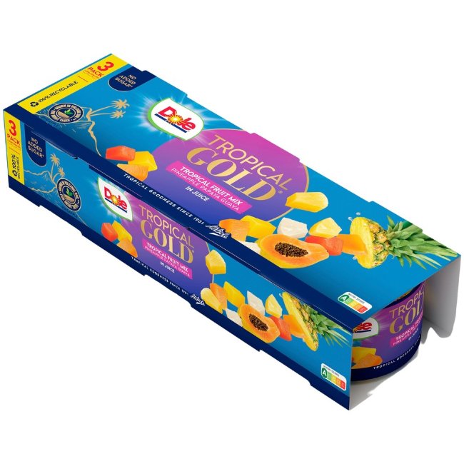 Тропические фрукты в соке Dole Tropical Gold (уп 3 шт) 3x227/139 гр