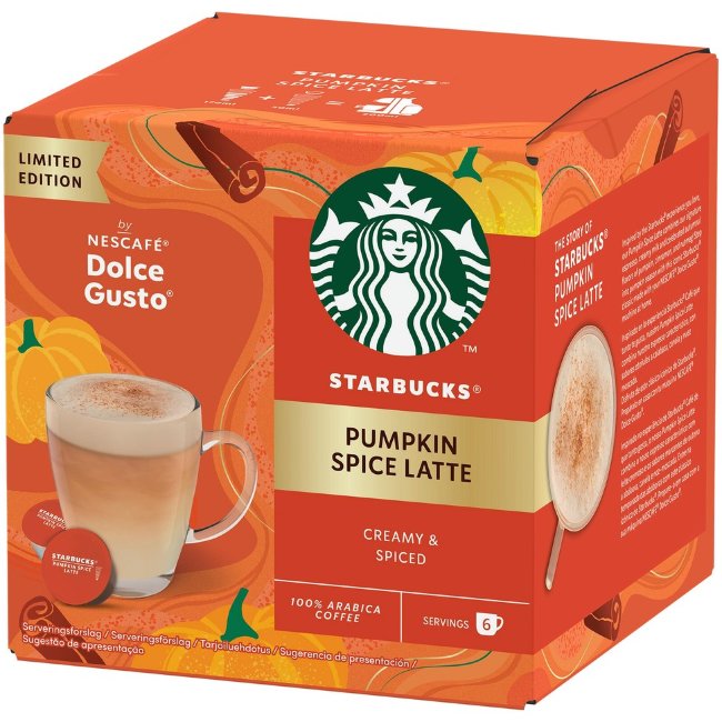 Кофе Starbucks Nescafé Dolce Gusto тыквенно-пряный латте 12 капсул/129 гр