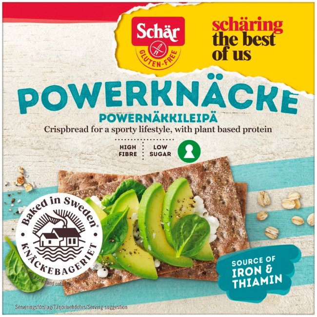 Безглютеновые хрустящие хлебцы Schär Powernäkkileipä 225 гр