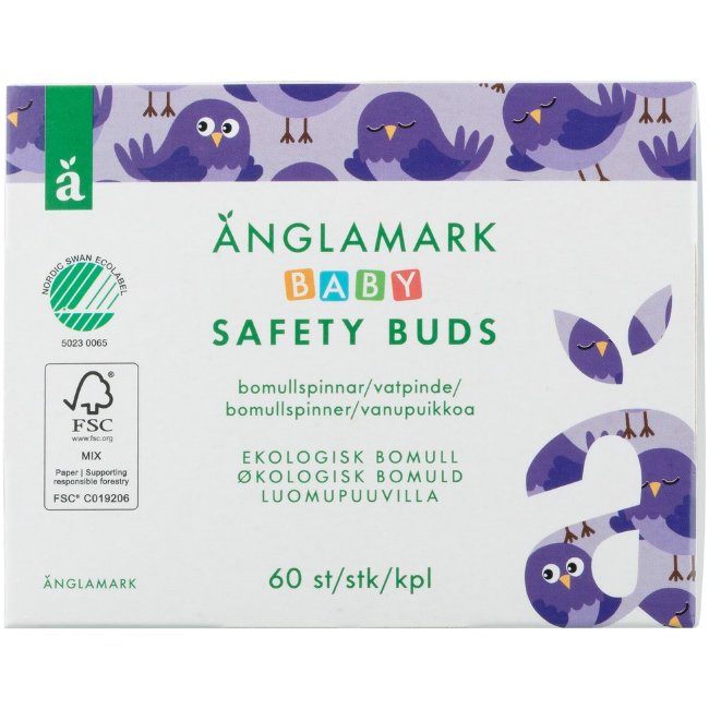 Ватные палочки для детей Änglamark Baby 60 шт