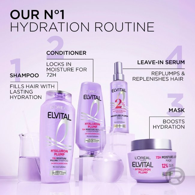 Кондиционер L'Oréal Paris Elvital Hyaluron Plump для волос, нуждающихся в увлажнении, 200 мл