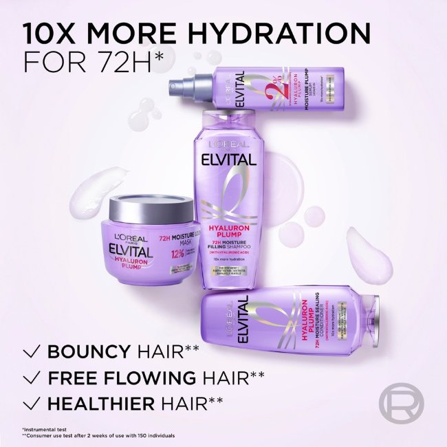 Кондиционер L'Oréal Paris Elvital Hyaluron Plump для волос, нуждающихся в увлажнении, 200 мл