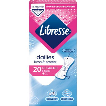 Прокладки гигиенические Libresse Daily Fresh Normal Regular 20 шт Прокладки гигиенические Libresse Daily Fresh Normal Regular 20 шт