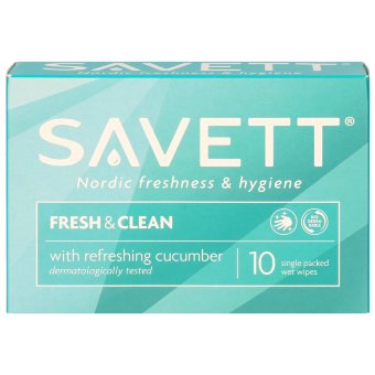 Влажные салфетки Savett Fresh (огурец) 10 шт