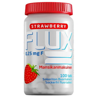 Flux strawberry для укрепления зубов со вкусом клубники 100 таб.