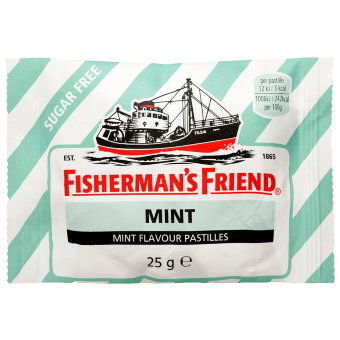 Пастилки от укачивания с мятой (без сахара) Fisherman's Friend MINT 25 гр