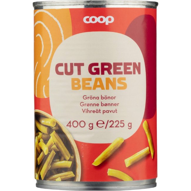 Стручки зеленой фасоли Coop 410/225 гр