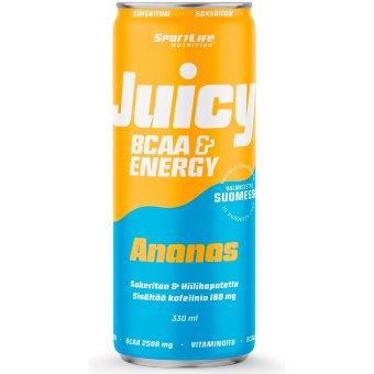Газированный напиток с витаминами, аминокислотами и зеленым чаем (ананас) SportLife Nutrition Juicy BCAA 330 мл