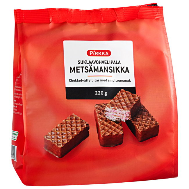 Вафли Pirkka клубничные 220 гр Вафли Pirkka клубничные 220 гр
