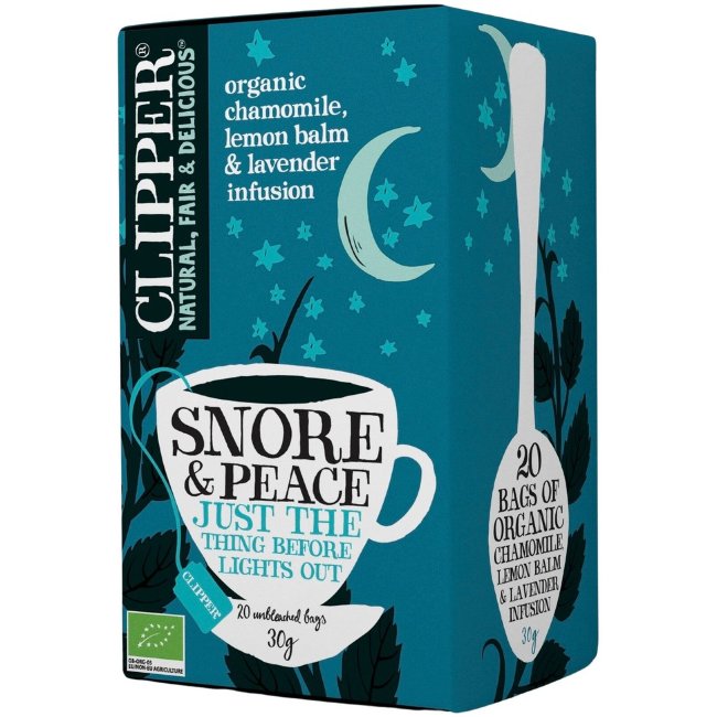 Травяной чай для улучшения качества сна Snore & Peace Clipper с ромашкой, мелиссой и лавандой 30 гр / 20 пакетиков