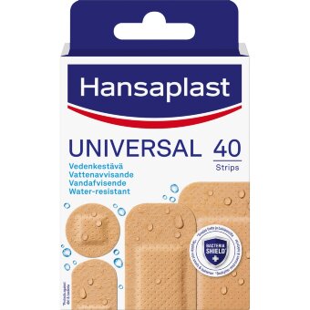 Водостойкие универсальные пластыри Hansaplast 40 шт, 4 размера