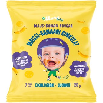 Кукурузно-банановые колечки Muru Baby Luomurinkulat (уп 8 шт) 20 гр
