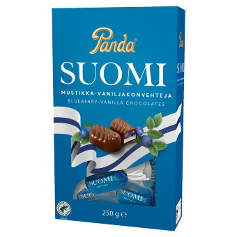 Шоколадные конфеты с черникой Panda Suomi 250 гр Шоколадные конфеты с черникой Panda Suomi 250 гр