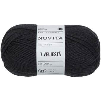 Пряжа Novita 7 Veljestä 100 гр цвет noki 099