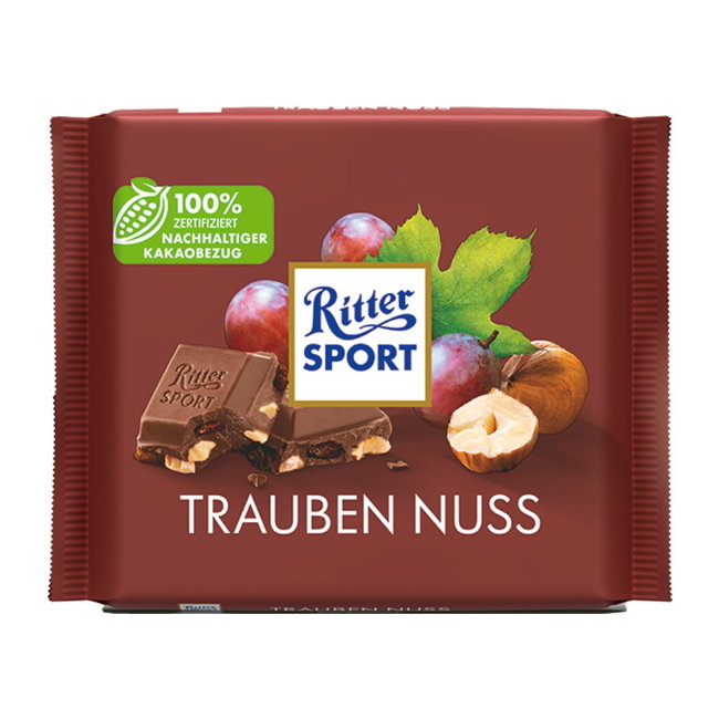 Шоколад Ritter Sport ( изюм и фундук) 100 гр