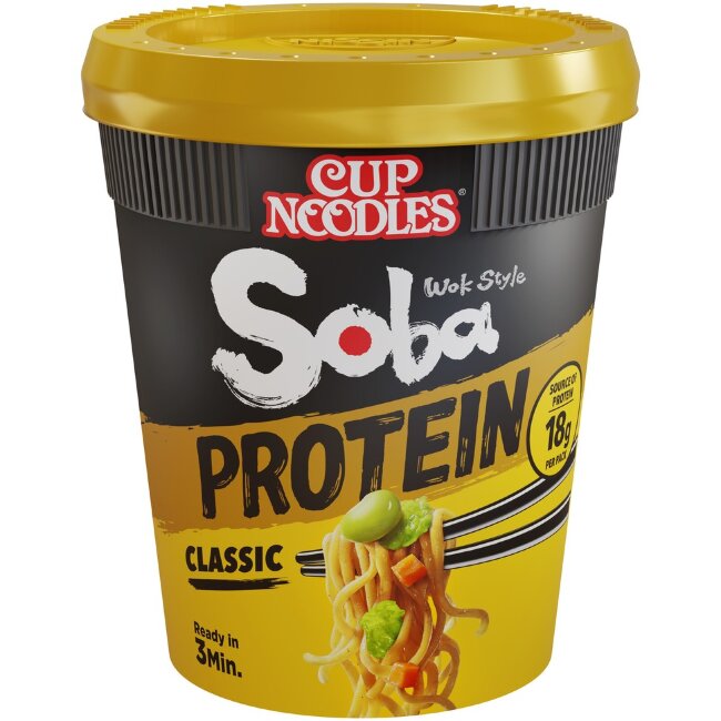 Быстрые лапша Nissin Soba Cup Protein Classic 92 гр, с протеином
