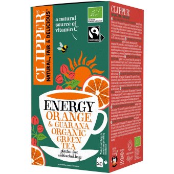 Зеленый органический чай Clipper со вкусом апельсина с ацеролой, гуараной и матчей 20 шт/40 гр Зеленый органический чай Clipper со вкусом апельсина с ацеролой, гуараной и матчей 20 шт/40 гр