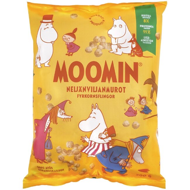Злаковые хлопья Moomin четырёхзлаковые 200 гр Злаковые хлопья Moomin четырёхзлаковые 200 гр