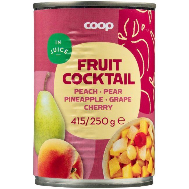 Фруктовый коктейль в сиропе Coop 415/250 гр