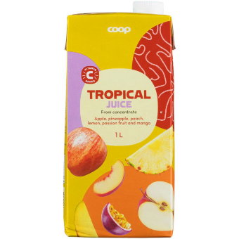 Сок тропических фруктов 100% Coop 1 л