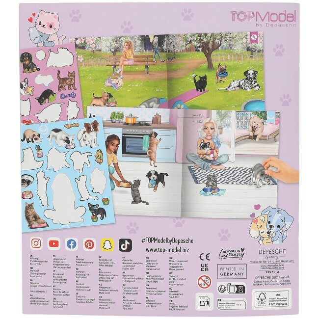 Набор наклеек TOPModel Stickerworld с котиками и собачками Набор наклеек TOPModel Stickerworld с котиками и собачками