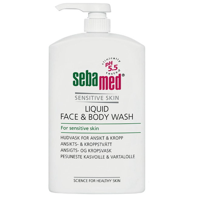 SEBAMED жидкость для мытья лица и тела LIQUID FACE & BODY WASH 1000 мл