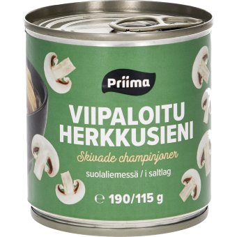 Шампиньоны консервированные пластинками Priima 190/115 гр